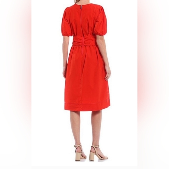 LDT Connie Front Tie Short Sleeve Blouson Midi Dress 10 - Picture 2 of 7